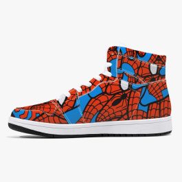 Spidey Pattern High-Top Leather Sneakers - White / Black - Image 10