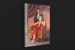 Tony Montana and Elvira Scarface Painting Canvas Print - Image 1