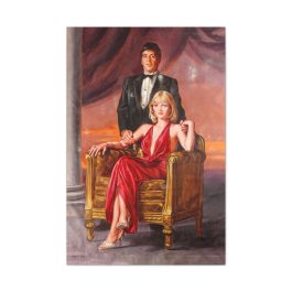 Tony Montana and Elvira Scarface Painting Canvas Print - Image 4