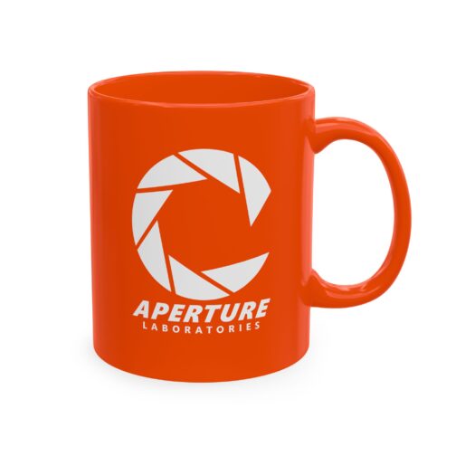 Orange Aperture Laboratories Mug