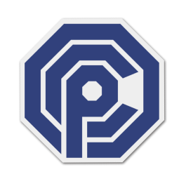 OCP Omni Consumer Products 12" Metal Sign - Image 1