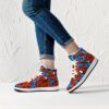 Spidey Pattern High-Top Leather Sneakers - White / Black