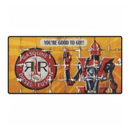 Red Rocket Robot Desk Mat - Image 1