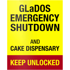 GLaDOS Emergency Shutdown and Cake Dispensary Metal Print - Image 2
