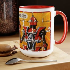 Red Rocket Robot Mug - Image 4