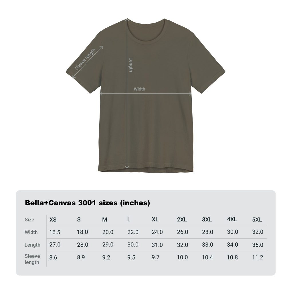 Disappearing Homer T-Shirt size chart