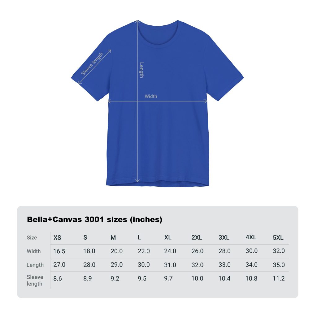 Blockbuster T-Shirt size chart