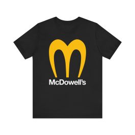 Black T-Shirt featuring the McDowell's Logo
