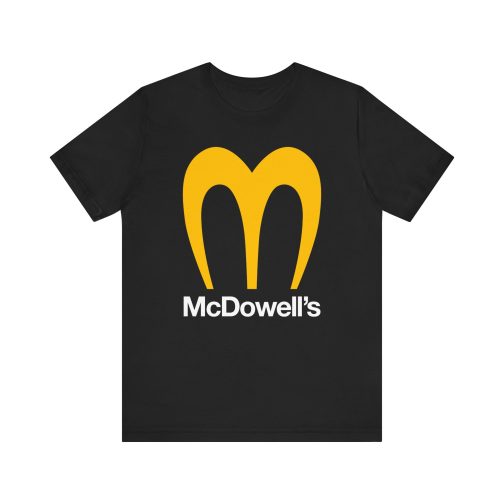 Black T-Shirt featuring the McDowell's Logo