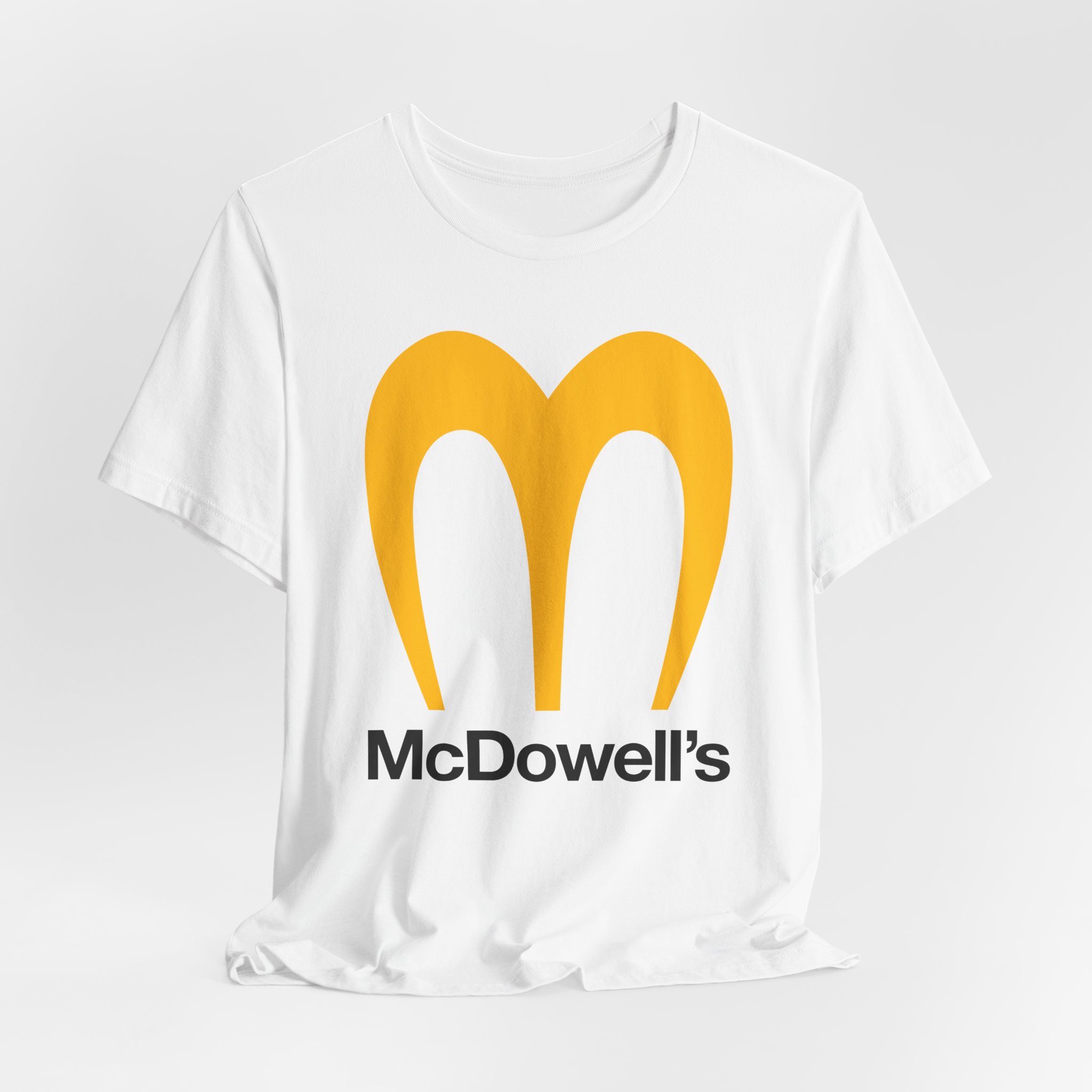 White T-Shirt featuring the McDowell's Logo
