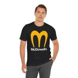 Black T-Shirt featuring the McDowell's Logo