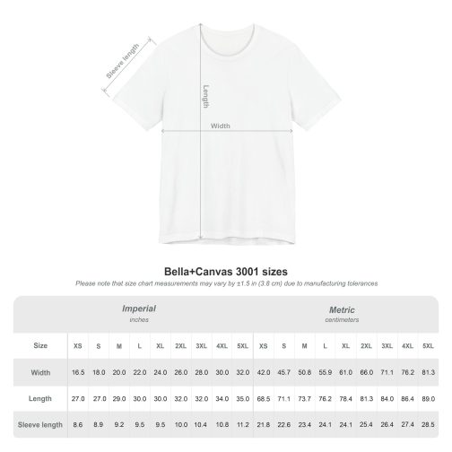 T-Shirt Size Chart