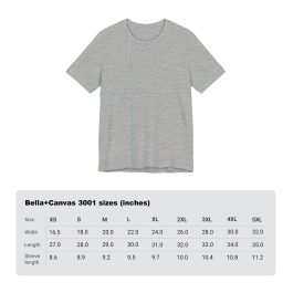 SIZE CHART - BELLA+CANVAS 3001 T-SHIRTS