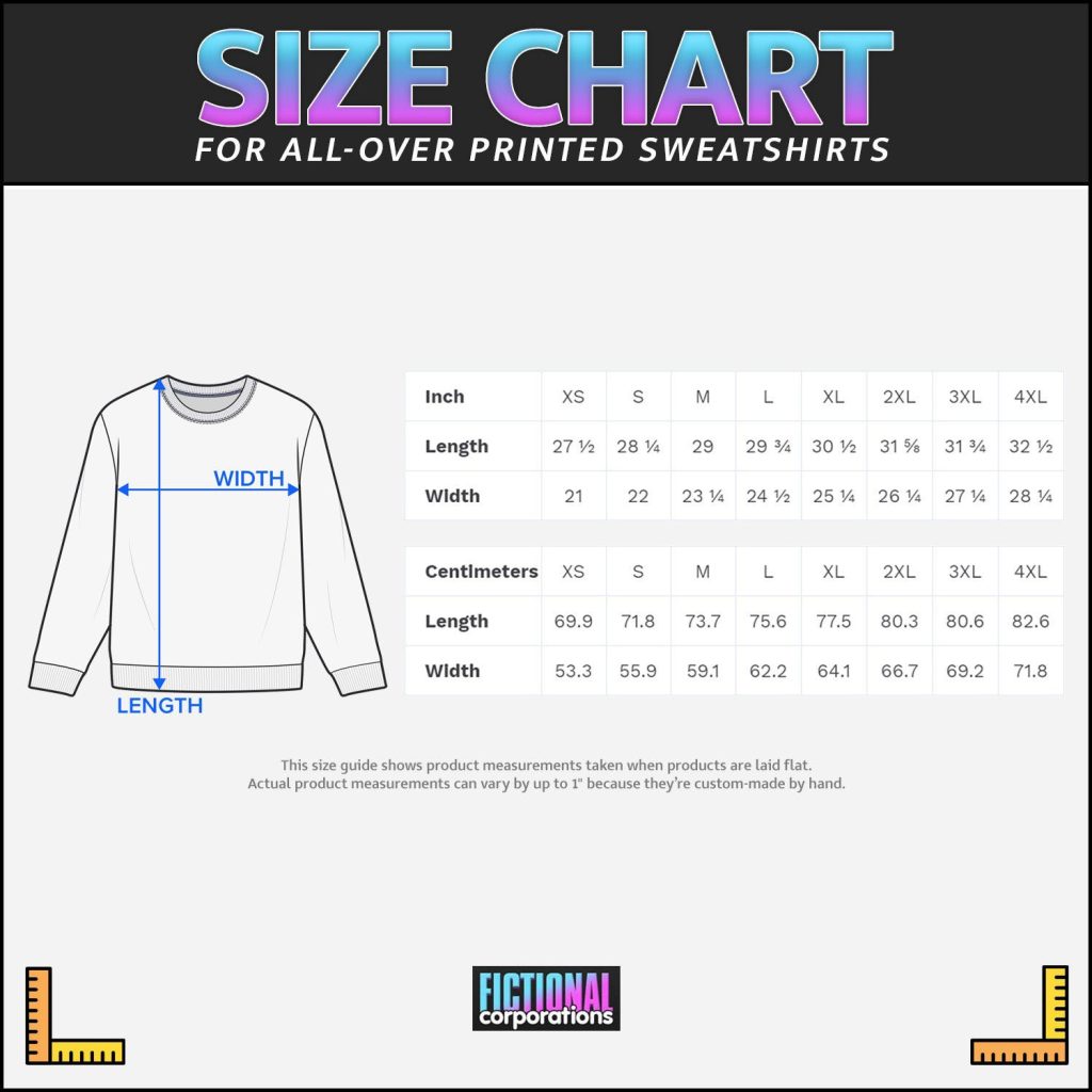 Sweatshirt Size Chart