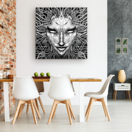 SHODAN Black & White Canvas Print - Image 2