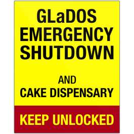 GLaDOS Emergency Shutdown and Cake Dispensary Metal Print - Image 3