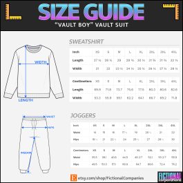 Size Chart - Fallout Vault Suit