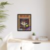 King's Quest IV framed canvas - displayed on a wall above a cabinet King's Quest IV framed game cover canvas, displayed on a wall above a cabinet