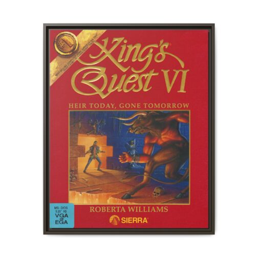 King's Quest VI framed game cover canvas, front view