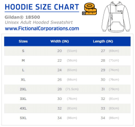 Hoodie Size Chart - Gildan 18000 | FictionalCorporations.com