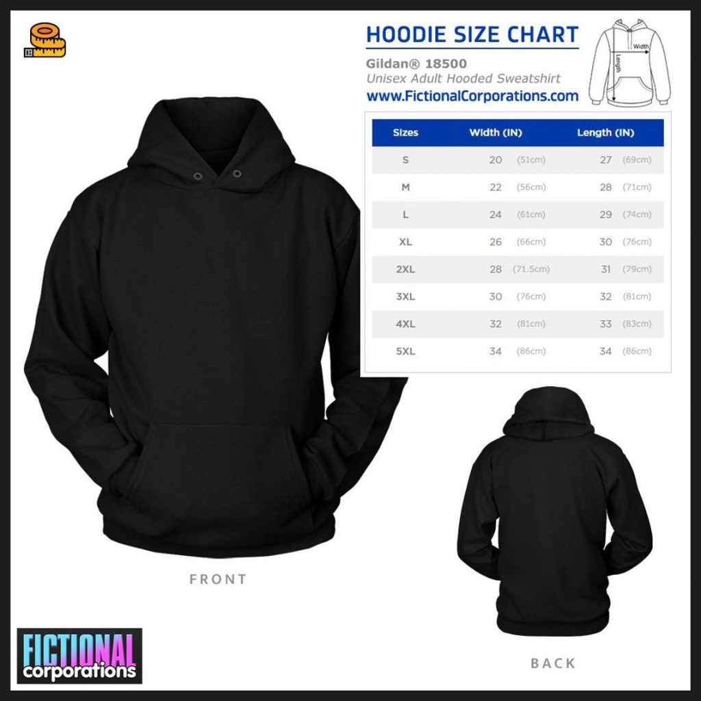S.T.A.R. Laboratories Hoodie size chart
