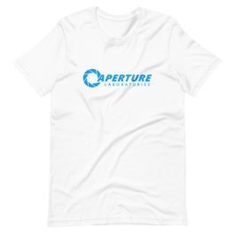 Aperture Laboratories Blue Logo T-Shirt - Image 4