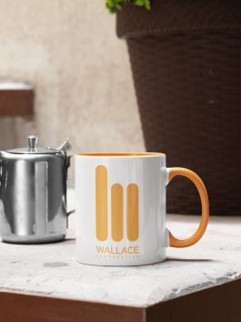 Wallace Corporation Orange Accent Mug - Image 5