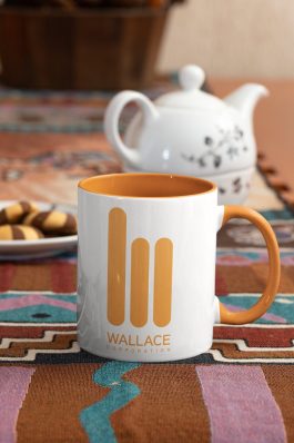 Wallace Corporation Orange Accent Mug - Image 3