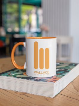 Wallace Corporation Orange Accent Mug - Image 4