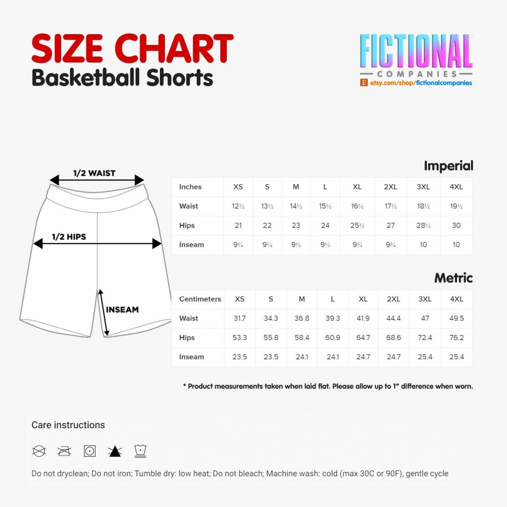 N7 Basketball Shorts size chart