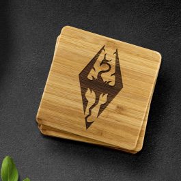 Seal of Akatosh Bamboo Coasters (Set of 4) - Image 4