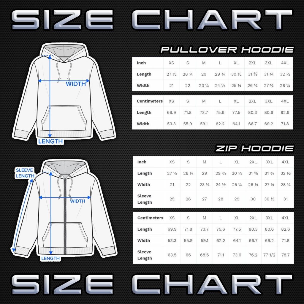 Normandy SR2 Hoodie size chart