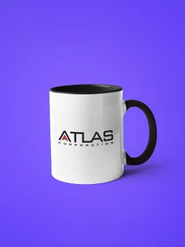Atlas Corporation Logo Mug - White+Black