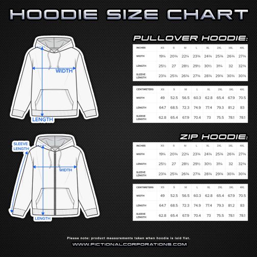 Hoodie Size Chart