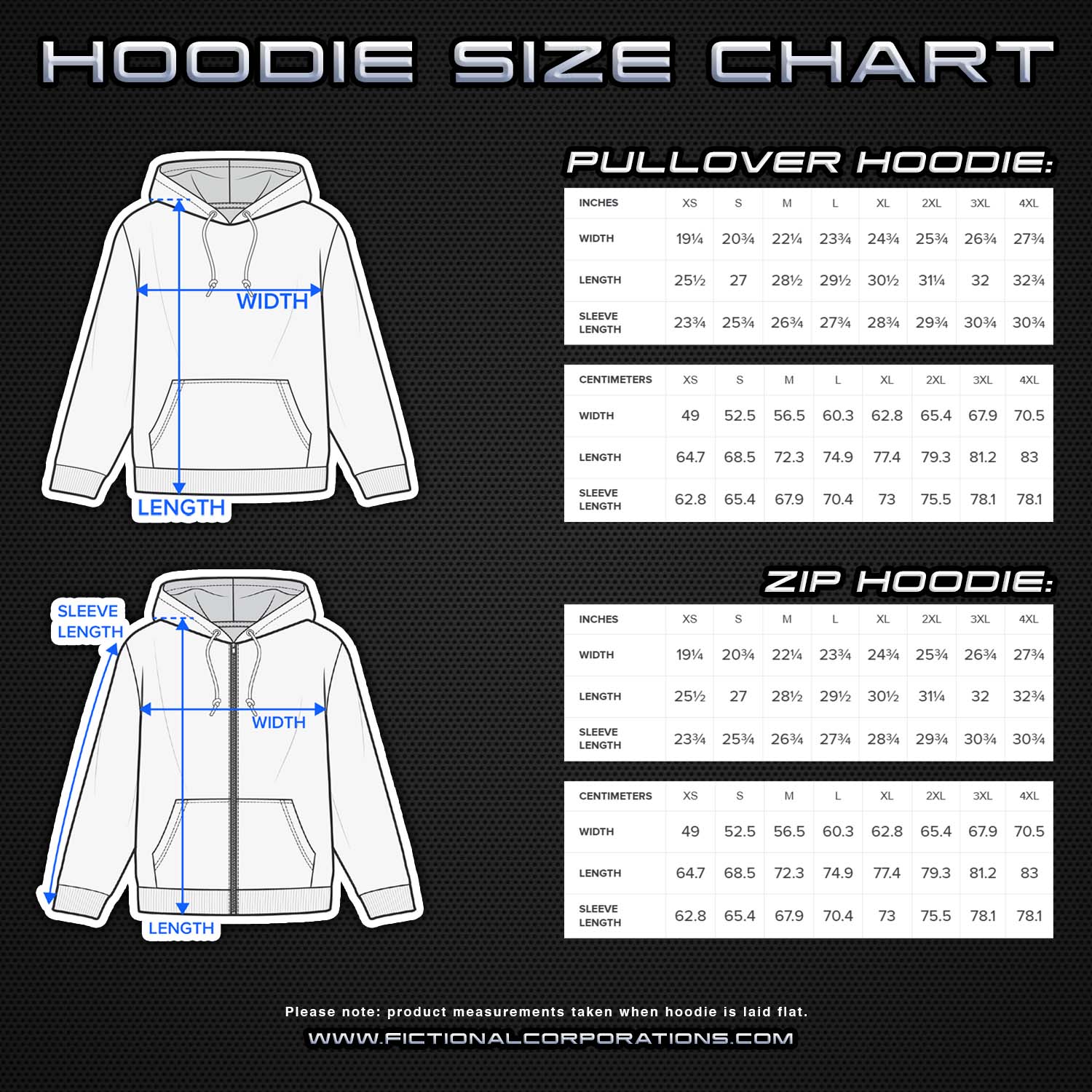 Hoodie Size Chart