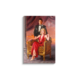 Tony Montana and Elvira Scarface Painting Canvas Print - Image 3