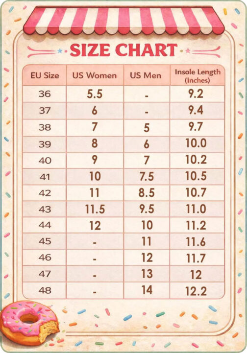Slocum's Joe Shoe Size Chart