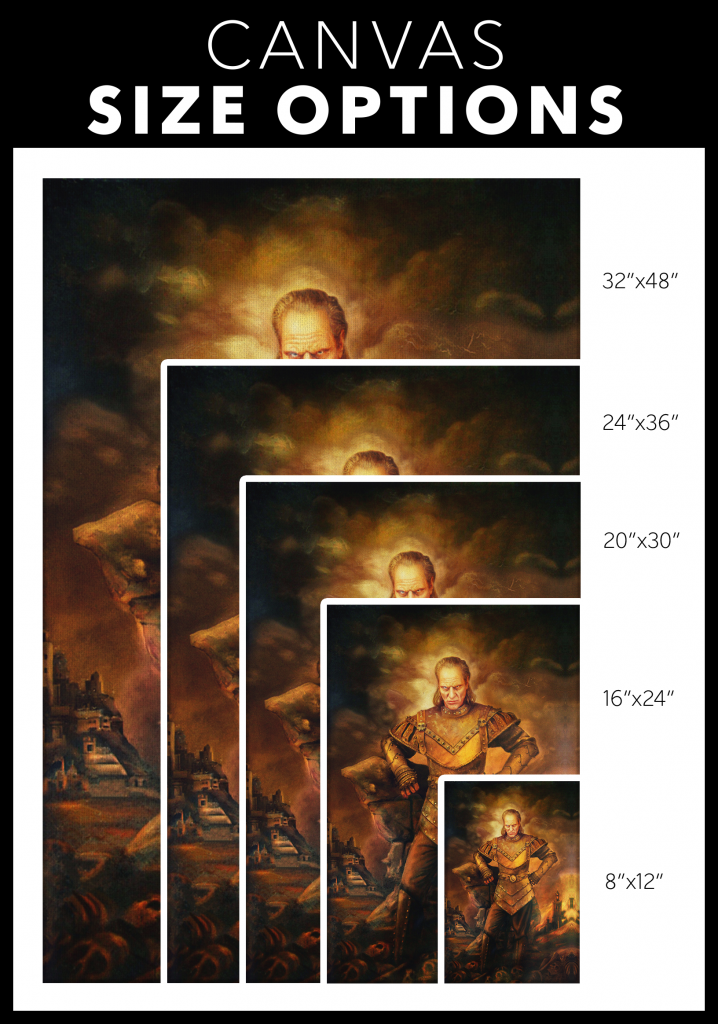 Vigo The Carpathian Canvas Print size chart